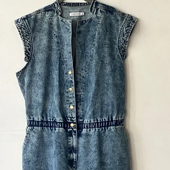 JustFab Acid Wash Jumpsuit - Picture 5 of 14